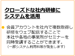 クローズドな社内研修にシステムを活用
